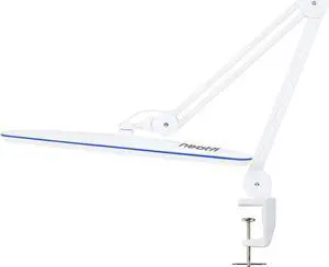 Neatfi XL 2,200 Lumens LED Desk Lamp with Clamp, 23 Inches 24W Bright Desk Light, Adjustable Arm, Dimmable Lamp for Home, Office, Nail Light for Desk, Eye Caring Study Lamp (Non-CCT with Clamp, White)