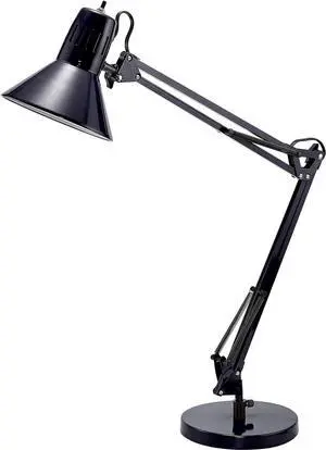 Bostitch Office VLF100D Swing Arm Desk Lamp, Metal, 36" Reach with Multi-Joint Adjustment, Includes Replaceable LED Bulb (VLF), Black