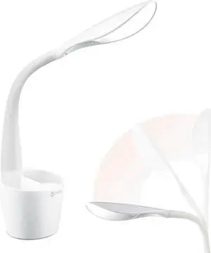 OttLite LED Desk Lamp Space Organizer with Flexible Neck Height - 4 Brightness Settings with Touch Activated Controls, Energy-Efficient Natural Daylight LEDs for Home Office, Desk, & Dorms