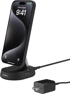 Convertible Magnetic Charging Stand 15W - MagSafe-Compatible Fast Qi2 Charger iPhone Charger for  iPhone 16 16 Plus 16 Pro 16 Pro Max iPhone 15 & 14   & More - Black