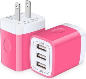 USB Charger Plug, 18W/3Amp 3-Ports Quick USB Wall Charger Adapter Station Charging Brick Box Cube Base for iPhone 15 14 13 12 Mini Pro Max SE 11 Pro Max X 8,  S23 S22 S21 S20 S10 S9 S8 Note 20