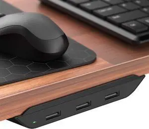 USB Multi Port Desktop Power Station QC3.0 Powered USB Hub Fast Charging 3 Port Desk Mounted Multi Charger (QuickCharge 3.0) Desktop Power Station - Compatible with all LG and Samsung Models (36W)