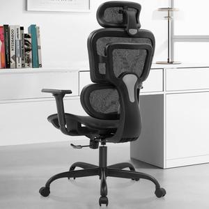 Primy Ergonomic Office Chair,Home Desk Chair Breathable Mesh, Lumbar Support Computer Chair with Flip-up Arms, Swivel Task Chair, Adjustable Height Gaming Chair Black