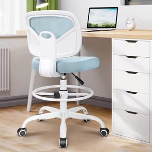 Primy Mesh Drafting Chair Light Blue