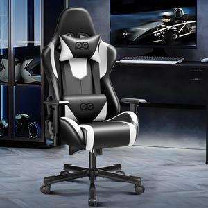 Primy Ergonomic Gaming Chair, PU Leather Racing Style Game Chair, Adjustable Backrest Swivel Ergonomic Gamer Chair Computer Chair with Lumbar Support, Home Office Chair