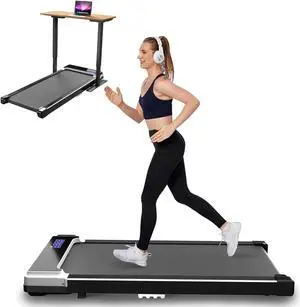 Primy Incline Walking Pad, Portable Treadmill for Home, 2-in-1 Walking Pad with Incline and Remote Control, 265LB Capacity, 2.5HP Compact Treadmill with LED Display for Walking and Running White