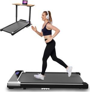 Primy Incline Walking Pad Treadmill for Home Office, Portable 4-in-1 Under Desk Treadmill for Walking and Running, 2.5HP Compact Treadmill with Remote Control
