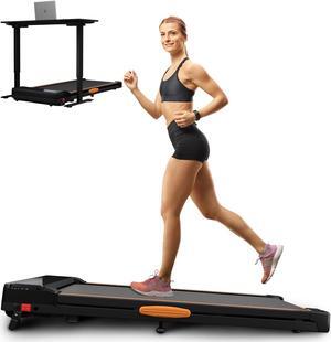Primy Incline Walking Pad Treadmill for Home Office, Portable 4-in-1 Under Desk Treadmill for Walking and Running, 2.5HP Compact Treadmill with Remote Control Black