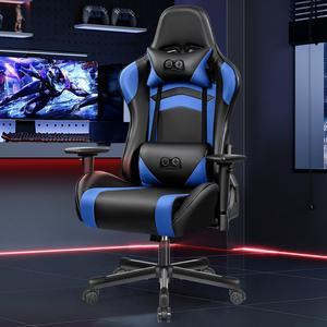 Primy Ergonomic Gaming Chair with Adjustable Height, Racing-Inspired Design, Complete with Headrest & Lumbar Support for Ultimate Computer Gaming Experience Black / Blue