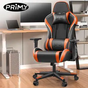 Primy Ergonomic Gaming Chair with 3D Adjustable Armrests - High Back, Lumbar Support, & Swivel Functionality for Computer Gamers & Office Desk Use