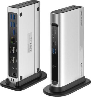 [Intel Certified] Cable Matters 40 Gbps 14-in-1 Thunderbolt 3 Dock with Dual 4K 60Hz DisplayPort or HDMI, 100w Charging, Gigabit Ethernet, Compatible with USB 4 / Thunderbolt 4 for MacBook Pro,