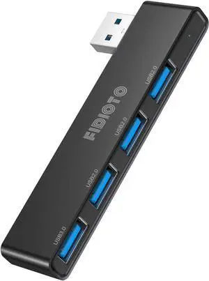USB Hub, Fidioto 4 Port USB Adapter(1 * 3.0 Hub, 3 * 2.0 Hub), USB Expander Hub for Laptop, iMac Pro, MacBook Air, Mac Mini/Pro, Surface Pro, Notebook PC, USB Flash Drives and Mobile HDD Etc.