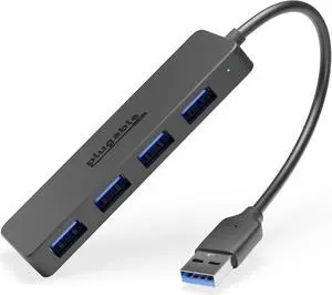 Plugable 4 Port USB Hub 3.0, USB Splitter for Laptop, Compatible with Windows, Surface Pro, PC, Chromebook, Linux, Android, Charging Not Supported