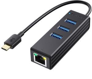 Cable Matters 3 Port USB C Hub with Ethernet (USB C to Ethernet Hub) - Thunderbolt 4 / USB4 / Thunderbolt 3 Port Compatible with MacBook Pro, Dell XPS 13, 15, Surface Pro, Yoga 910 and More