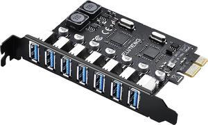 ELUTENG PCIE USB 3.0 Card 7 Ports PCI Expree to USB Expansion Card Super Speed 5Gbps PCI-e USB3 Hub Controller Adapter for Windows 11/10/8/7/XP/Vista