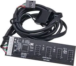 Cablecc USB 2.0 9pin 10pin Header 1 to 4 Female Splitter Extension Cable HUB with IDE 5V Power Connector Adapter Port Multilier
