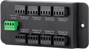 Monoprice 8 Zone Single Input Speaker Distribution Hub, Connect Up to 8 Pairs of Speakers to A Single Amplifier or Receiver, Black (138161)