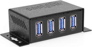 USB 3.2 Powered 4 Port Mini Hub with ESD & Surge Protection