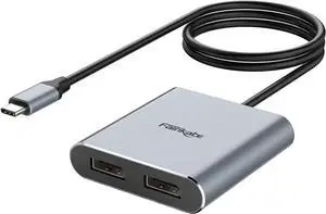 fairikabe USB C to Dual DisplayPort MST Hub Splitter, Dual 4K 60Hz USB Type C to 2X DisplayPort 1.2 Adapter for Windows Laptop PC, Compatible with Thunderbolt 3