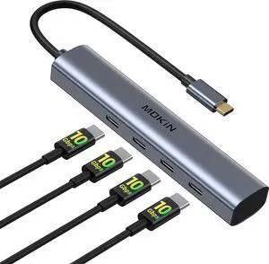 USB C Hub,10Gbps USB C Splitter for Laptop,4 Ports USB C to USB C Hub Multiport Adapter for MacBook Pro/Air, iPad, Phone, Surface Pro,Chromebook,Dell, HP,Lenovo(Not Support Charging/Monitor)
