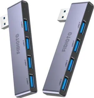 USB Hub 2Pack Right Model, Fidioto 4-Port USB Hub(1 * 3.0 Port, 3 * 2.0 Port) USB Splitter USB Expander for Laptop, Xbox, Flash Drive, HDD, Console, Printer, Camera,Keyborad, Mouse