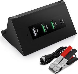 DC 12V 24V to 5V USB Step Down Converter 68W 12v to USB Multi Port Power Adapter Charger for iPhone Android Samsung and Tablet Chargers