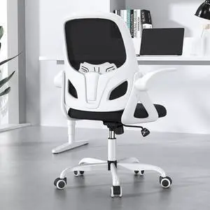 Kensaker Ergonomic Office Chair with Lumbar Support, Breathable Mesh Computer Desk Chair with Wheels and Flip-up Armrests, Adjustable Height Swivel Chair for Home and Office
