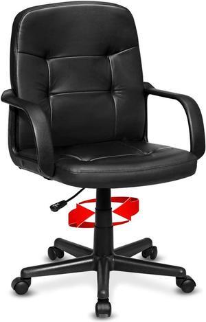 POWERSTONE Office Chair Leather Computer Desk Chair Ergonomic Executive Seating Mid Back Lumbar Support Adjustable Swivel Task Chair