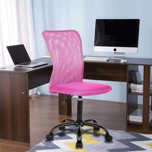 BestShop Home Office Chair Computer Chair Mid Back Mesh Chair, Desk Chair Height Adjustable Small Office Chair Chair No Armrest Cheap Rolling Swivel Chair Student Office Chair with Wheels,Pink