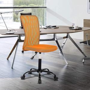 Home Office Chair Computer Chair Mid Back Mesh Chair, Desk Chair Height Adjustable Small Task Chair No Armrest Cheap Rolling Swivel Chair Student Office Chair with Wheels, Orange