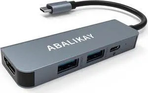 USB C Hub, USB C HDMI Multiport Adapter for MacBook Pro/Air M1 M2 2021 2020 2019 2018, 4 in 1 USB Type C Laptop Docking Station Compatible for Dell,Hp,Nintendo Switch,USB A 3.0,Power Delivery 100W