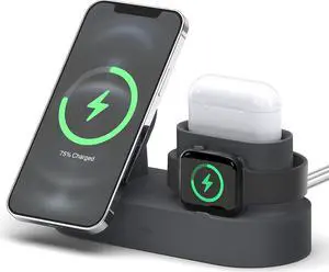 elago MS Charging Station 2 - Compatible with iPhone 14, iPhone 13, MagSafe Charger, iPhone 12, AirPods Pro 2, AirPods Pro, AirPods 3, and All Apple Watch Series [Gray] [Charging Cables Not Included]