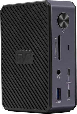 USB C Docking Station 3 Monitors, 14-in-1, 10Gbps USB-C, 5Gbps USB 3.0, 85W Laptop-Charging, PD 18W, Triple Display-4K HDMI Dual Monitors & DisplayPort, Gigabit Ethernet, Audio, TF/SD 3.0(RVP-G8)