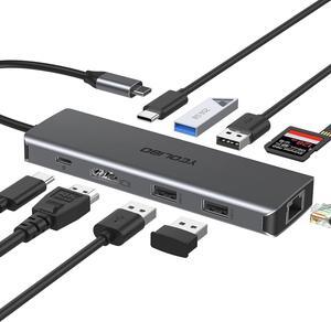 16 in 1 and 10 in1 Docking Station,1000M RJ45 Ethernet, 4K HDMI and DP, USB 3.0 Ports, 100W PD Charging Port, Compatible for MacBook