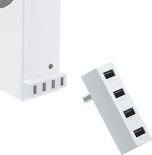 Mcbazel 4 Ports USB Hub 2.0 for Xbox Series S, Portable High Speed USB Hub Splitter Expansion Adapter Accessories Compatible with Xbox Series S Console Only - White