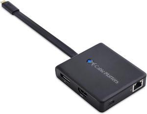 Cable Matters USB C Hub with HDMI, DisplayPort, VGA, USB 2.0, Fast Ethernet, 60W Charging - Thunderbolt 4 / USB4 / Thunderbolt 3 Port Compatible with MacBook Pro, Dell XPS, HP Spectre x360 and More