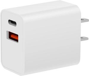 for Apple USB C Charger Block, for Apple Watch Se Charger, Upgrade Dual Port Fast Charging Block Cube Brick Plug Adapter Compatible for Apple Watch SE Series 9 8 7 6, iPhone 15 Pro Max, White