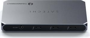 Satechi Thunderbolt 4 Hub 5 in 1, Thunderbolt 4 Dock with 3 Thunderbolt 4 Downstream Ports, 60W PD Charging, Single 8K/ Dual 4K Display, USB-A Data, DC Port for MacBook, Windows