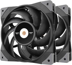 Thermaltake ToughFan 12 High Static Pressure 2000 PWM, Metal-Reinforced Motor Hub, Gen.2 Hydraulic Bearing 120mm Case/Radiator Fan (2 Pack) CL-F082-PL12BL-A Black