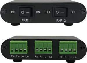 TENEALAY 2-Way Audio Stereo Speaker selector Switcher Box, Combiner Multi Zone A B Speaker Switch Distribution Controller Box - P21