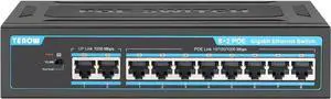 10-Port Gigabit Network Switch: Featuring 8 PoE+ Ports, 2 Enhanced Uplink Ports, 802.3af/at Compliant, Plug & Play, with Shielded Ports, Traffic Optimization, and Silent Fanless Design
