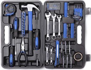 CARTMAN 148Piece Tool Set General Household Hand Tool Kit with Plastic Toolbox Storage Case Blue