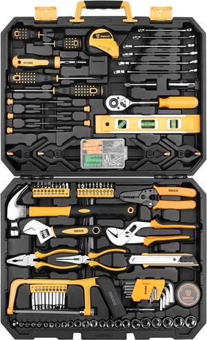 DEKOPRO 228 Piece Socket Wrench Auto Repair Tool Combination Package Mixed Tool Set Hand Tool Kit with Plastic Toolbox Storage Case