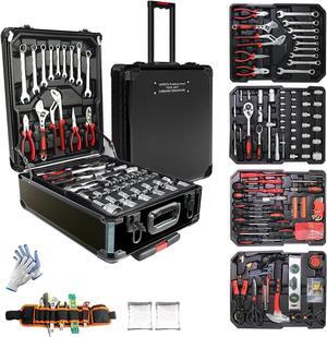 Tool Set with Tool Box, Household Tool Kit, General Home/Auto Repair Tool Set, Storage Case Socket Wrench Sets for Home Maintenance, Perfect for Handyman, Homeowner, Dryer(Black)