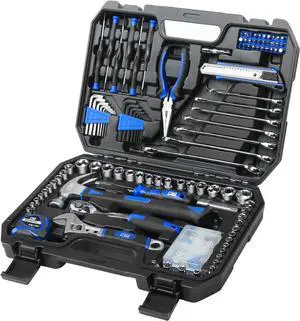 Prostormer 148-Piece Hand Tool Set, General Home and Auto Repair Tool Kit with Toolbox Storage Case for Mechanical Repair, DIY, Home Maintenance