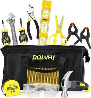 DOWELL Kids Tool Set with Tool Bag including Real Metal Hand Tools for Boys& Girls, Children&Junior Learning Tool Kit for Home DIY, Age 8+