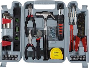 130-Piece Tool Kit - Tools and Home Improvement Set with Hammer, Wrenches, Screwdriver, Pliers, and More - Tool Box for Projects by Stalwart