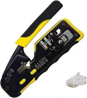 Klein Tools 80024 Racheting Data Cable and CAT6 Plug 50-Pack Tool Kit, Pass Thru Installation Tool Kit, 2-Piece