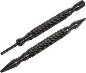 ARES 10012  2-Piece Dual Head Nail Setter & Hinge Pin Remover Punch Set  Nail Setter Features 1/32-Inch (#1) and 1/16-Inch (#2) Dual Head Design  CNC-Precision Machined - 5000 PSI Striking Force