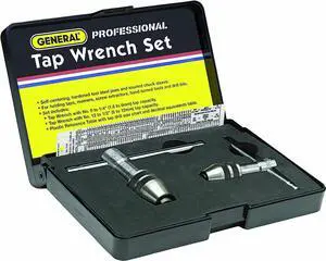 General Tools Professional Standard Tap Wrenches #167 - Threading Tools with Reference Table for 0 to 1/2-Inch Taps - Set of 2
